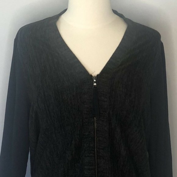 LOGO Lori Goldstein sweater zipper front Cardigan - Picture 4 of 8